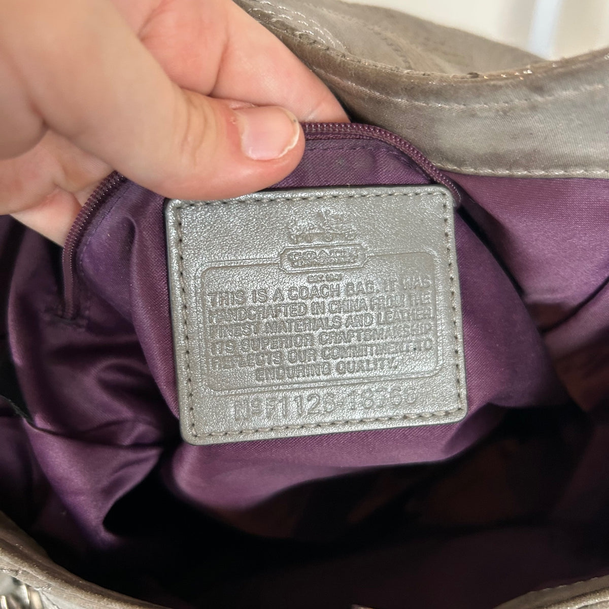 Coach Silver Monogram 3 Compartment Maggie Shoulder Bag F1126-16766