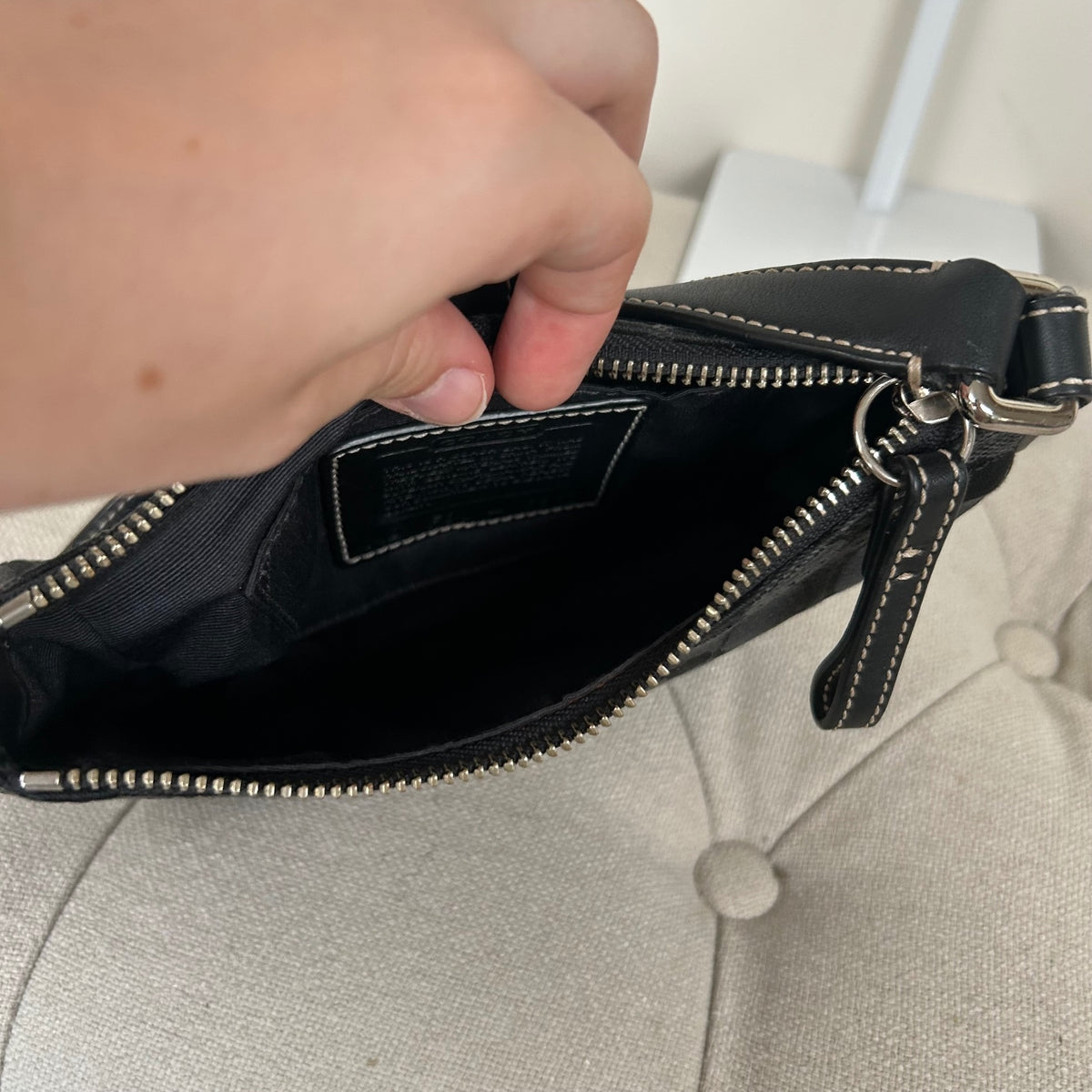 Coach Black Mini Hampton Monogram Shoulder Bag F3U-6362