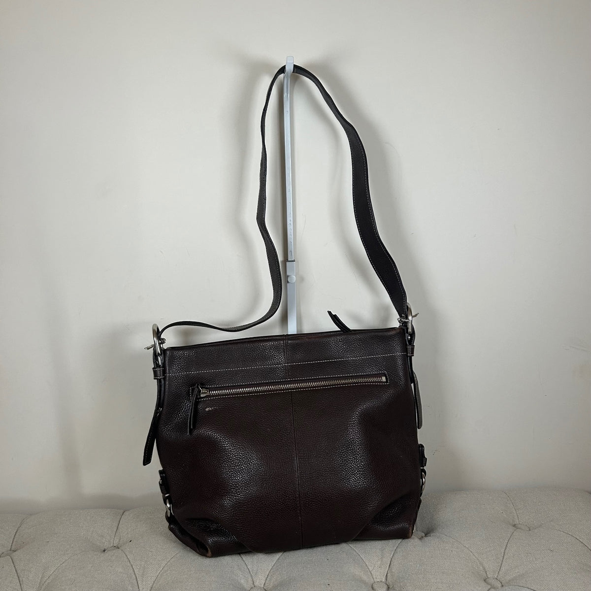 Coach Brown Pebbled Leather Convertible Shoulder Bag L1357-F15064