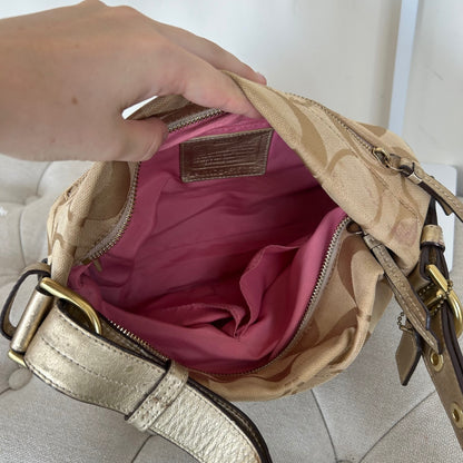 Coach Beige Monogram Convertible Shoulder Bag K1173-F15068