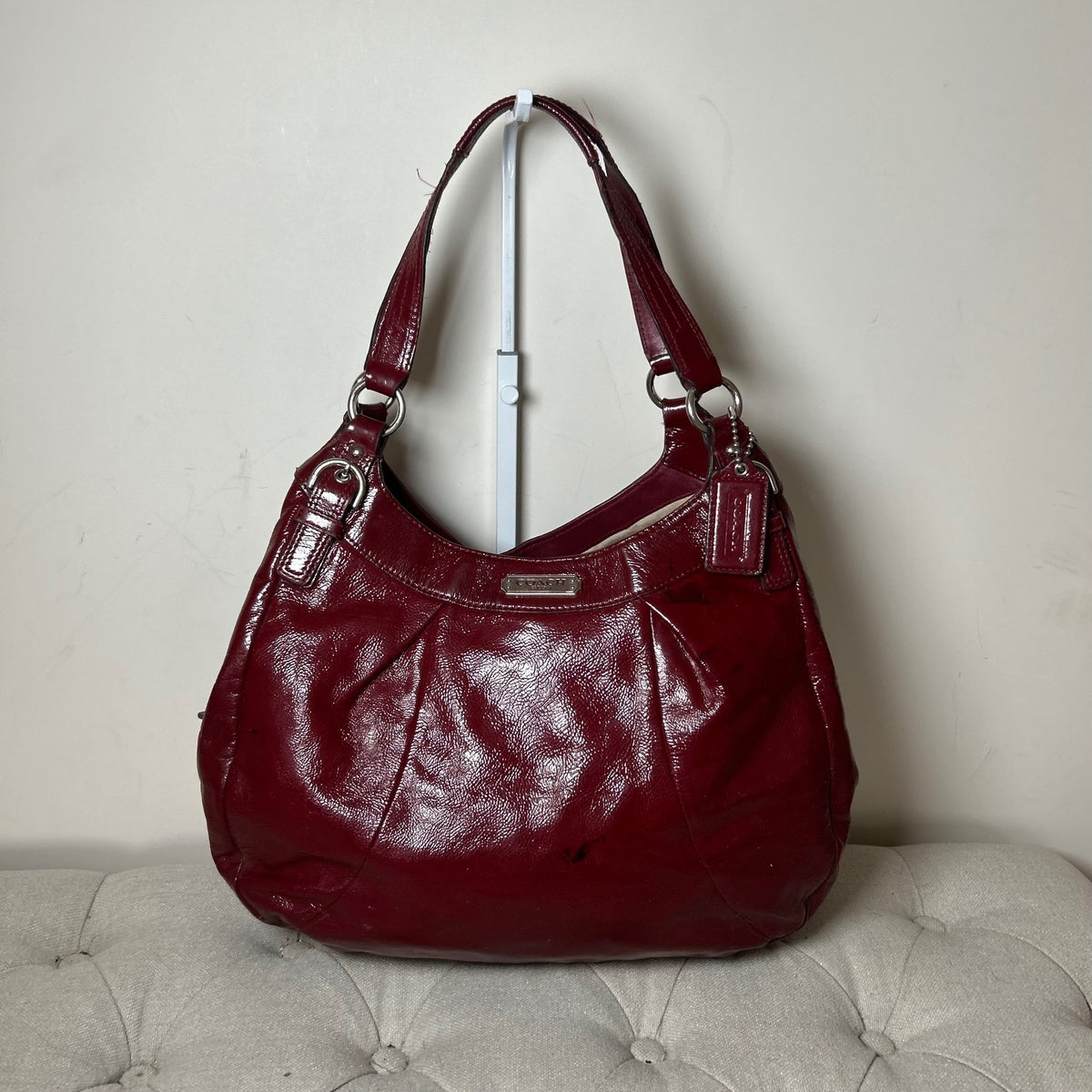Coach Red Patent Leather 3 Compartment Shoulder Bag H1276-F19708