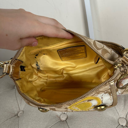 Coach Poppy Graffiti Beige Shoulder Bag L0973-15040