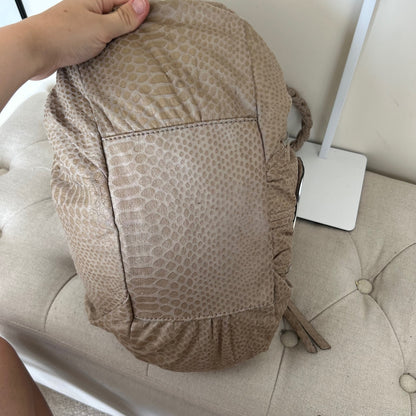 Guess Large Brown/ Beige Snakeskin Slouchy Hobo Shoulder Bag