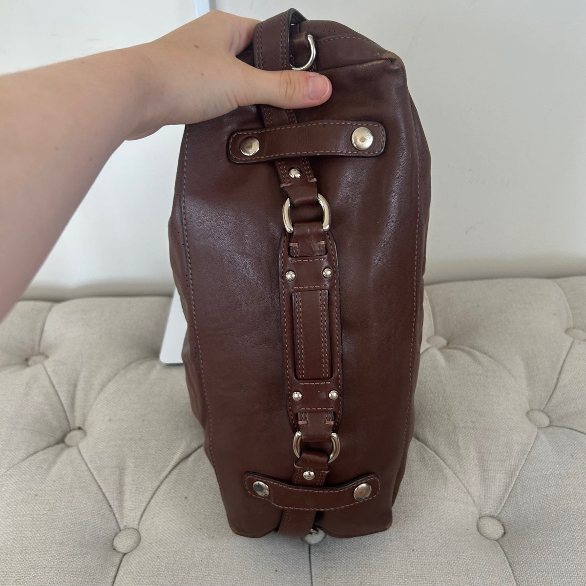 Coach Brown Leather Ashley Convertible Shoulder Bag C1182-F17130