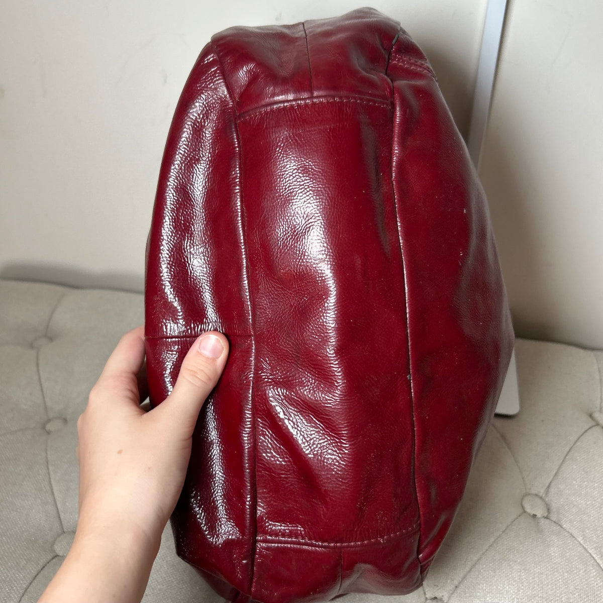 Coach Red Patent Leather 3 Compartment Shoulder Bag H1276-F19708