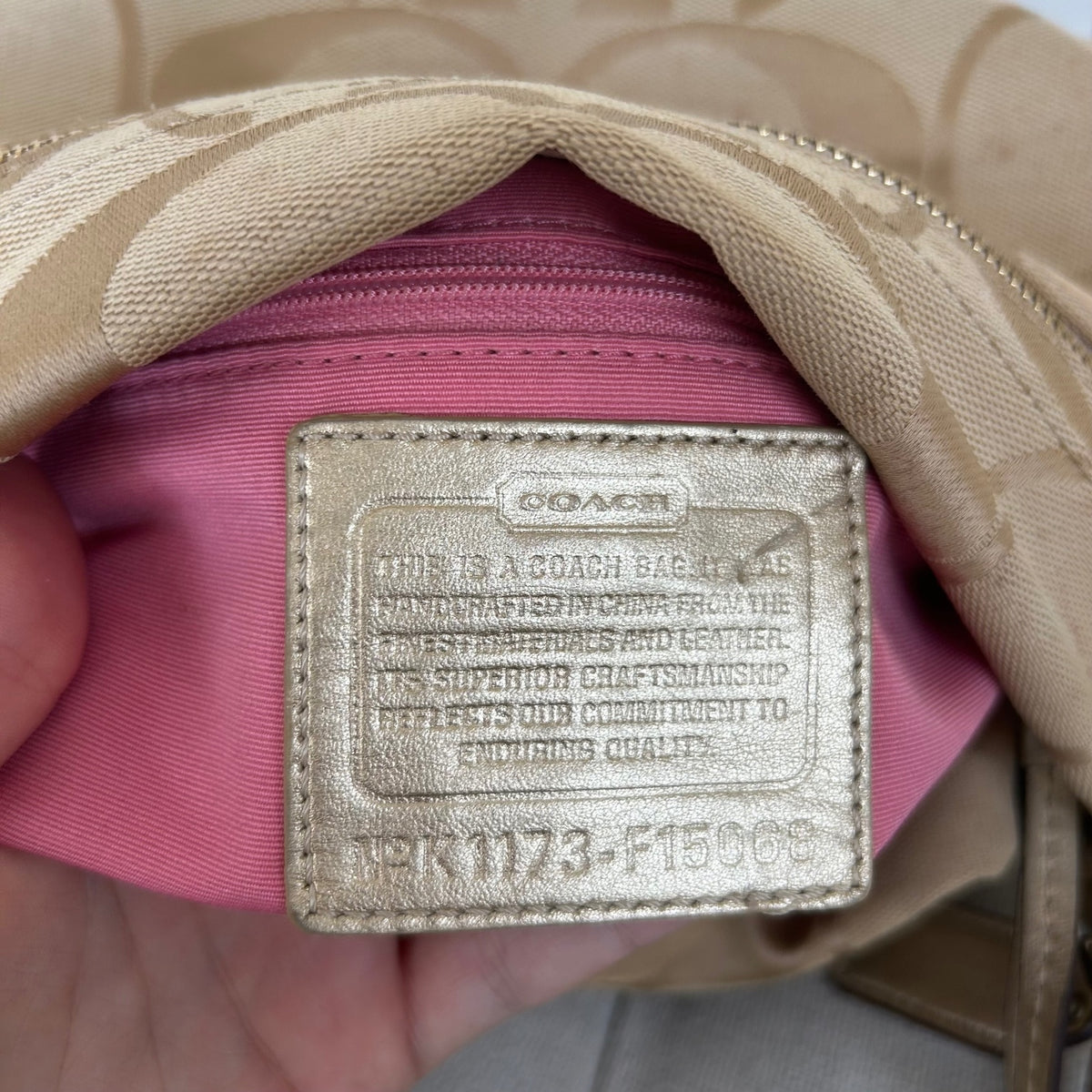 Coach Beige Monogram Convertible Shoulder Bag K1173-F15068