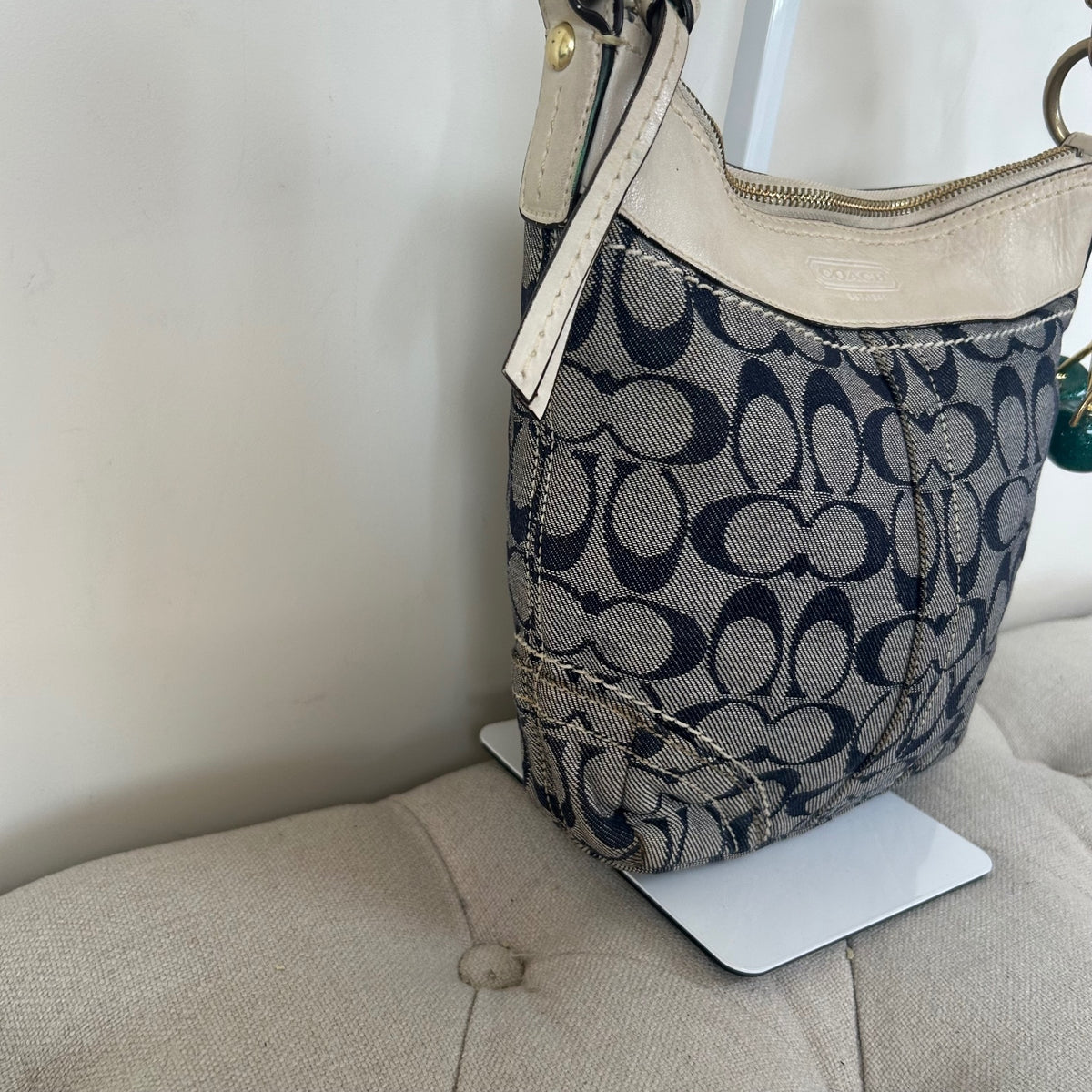 Coach Denim Monogram Convertible Crossbody Shoulder Bag G065-10402