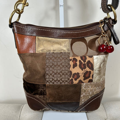 Coach Brown Patchwork Crossbody Convertible Shoulder Bag F0893-F12840