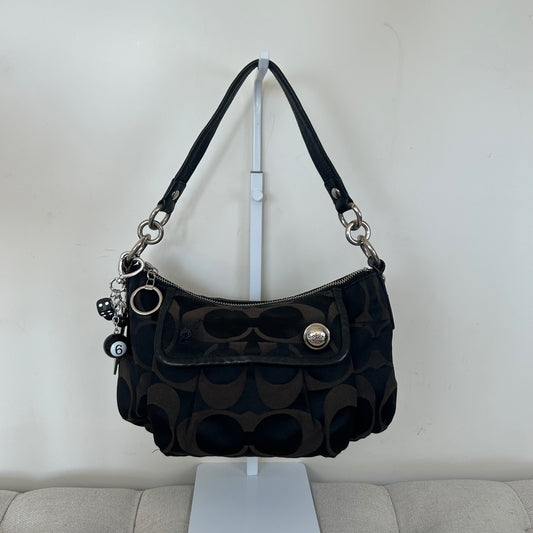 Coach Black Signature Monogram Mini Shoulder Bag Handbag Purse Y2K K0949-13833