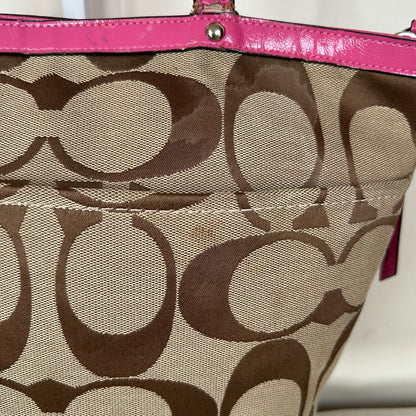 Coach Signature Monogram Pink Stripe Shoulder Bag D1332-F21950