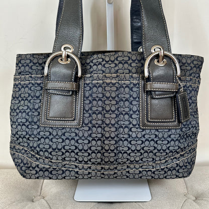 Coach Blue Monogram Tote Soho Shoulder Bag E0885-F12310