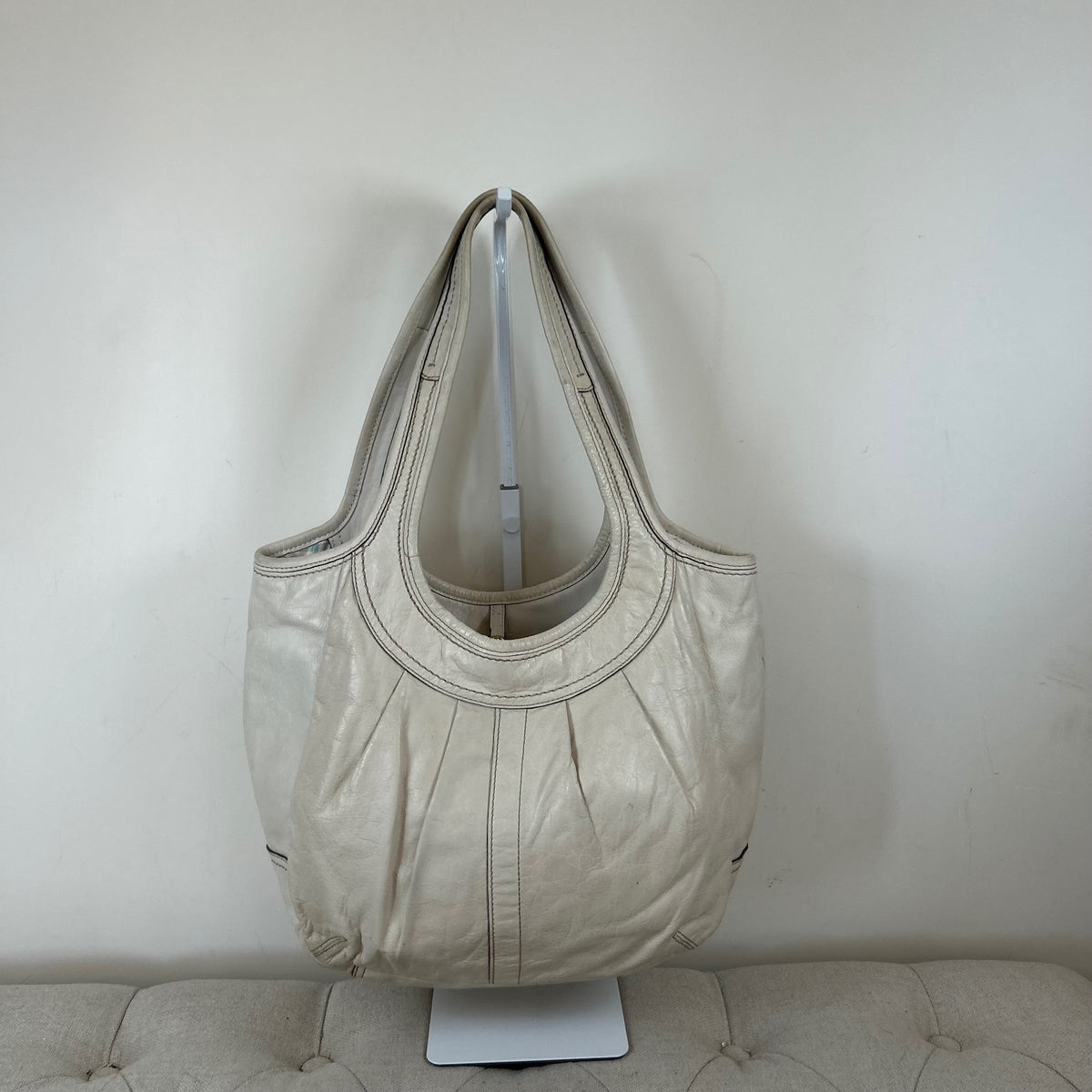 Coach White Leather Ergo Shoulder Bag B0873-12240