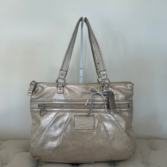 Coach Silver Glitter Poppy Shoulder Bag H1281-F20441