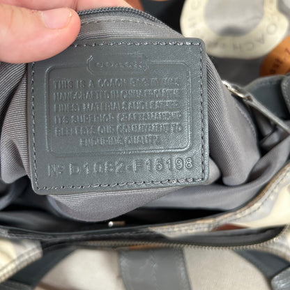 Coach Grey & Orange Buckle Front 3 Compartment Shoulder Bag D1082-F15198