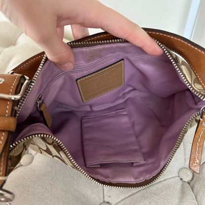 Coach Brown Monogram Hobo Shoulder Bag J0767-11575
