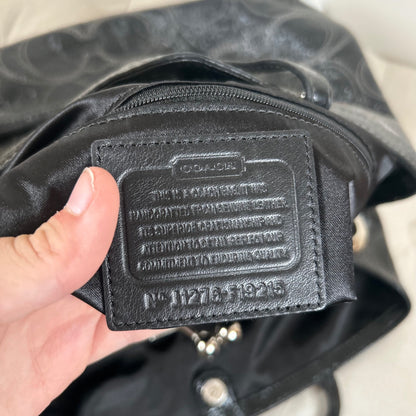 Coach Black Patent Leather 3 Compartment Kisslock Shoulder Bag J1276-F19215