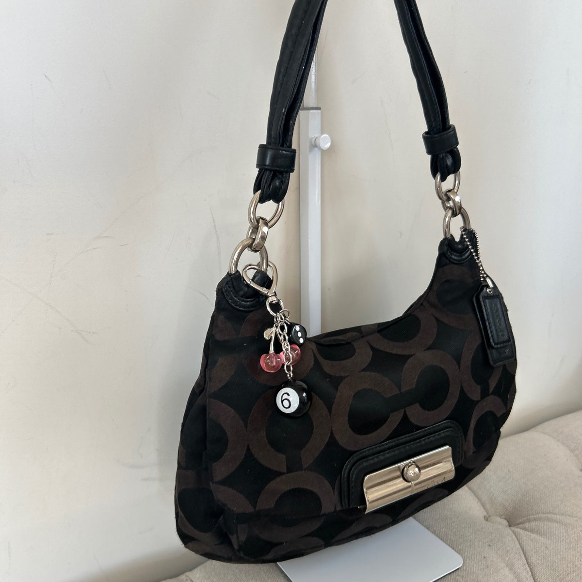 Coach Black Monogram Mini Shoulder Bag M1076-16953