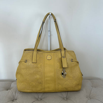 Coach Yellow Monogram Leather 3 Compartment Shoulder Bag A1382-F21938