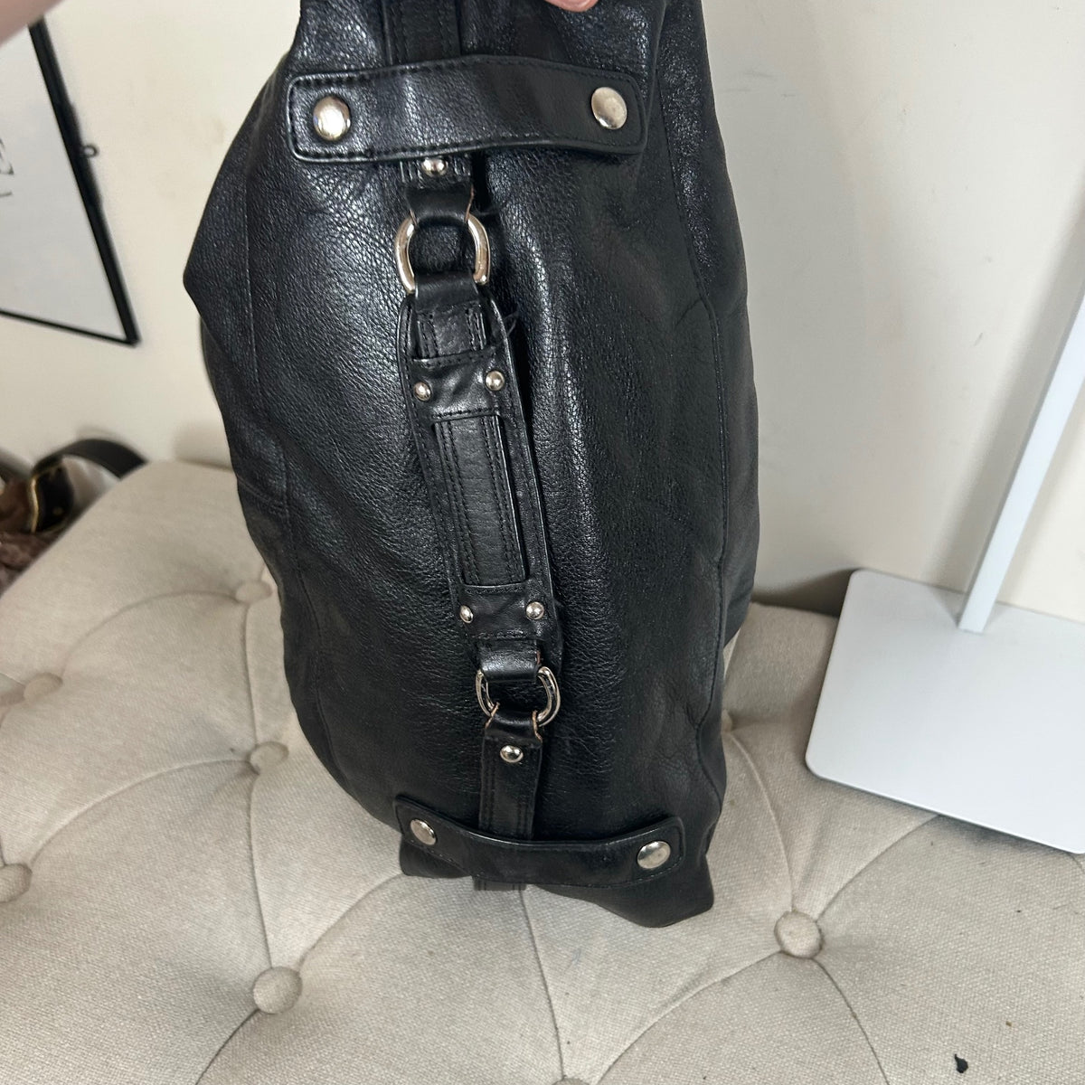 Coach Ashley Black Leather Large Convertible Shoulder Bag B1173-F15447