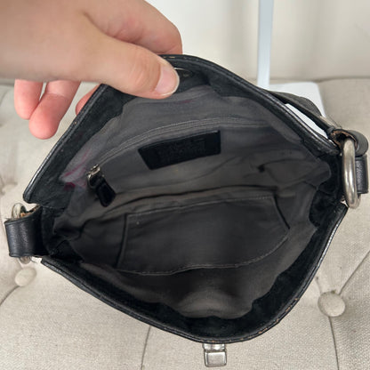 Coach Black and Grey Optic Monogram Mini Shoulder Bag D06J-10141