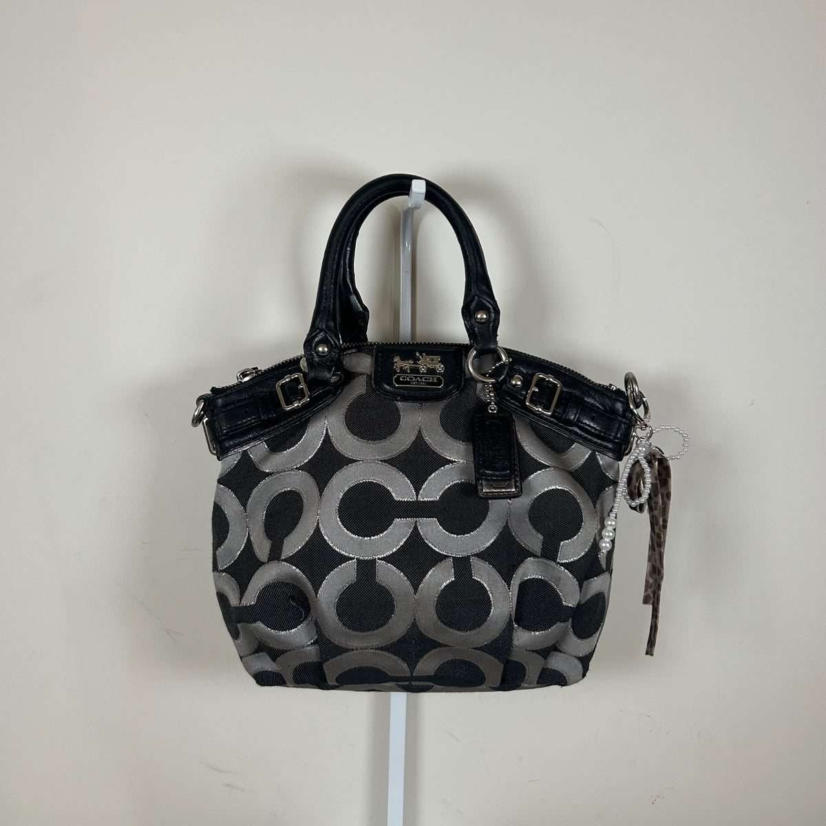 Coach Ashley Mini Op Art Grey Handbag G1176-16601