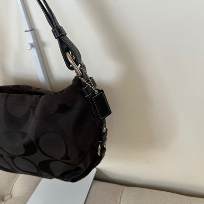 Coach Black Monogram Convertible Shoulder Bag F1194-F15068