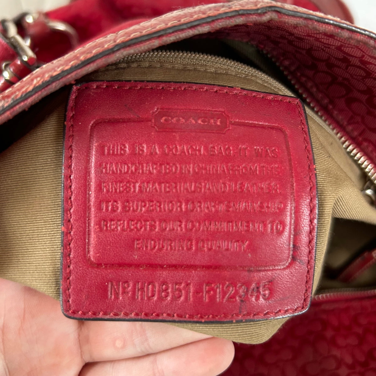 Coach Red Monogram East-West Shoulder Tote Bag H0851-F12345