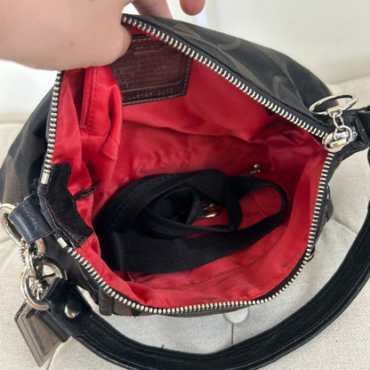 Coach Black Signature Monogram Mini Shoulder Bag Handbag Purse Y2K K0949-13833