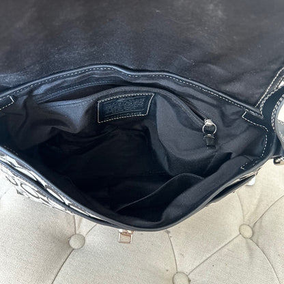 Coach Hampton Black Signature Monogram Shoulder Bag H0967-F13972
