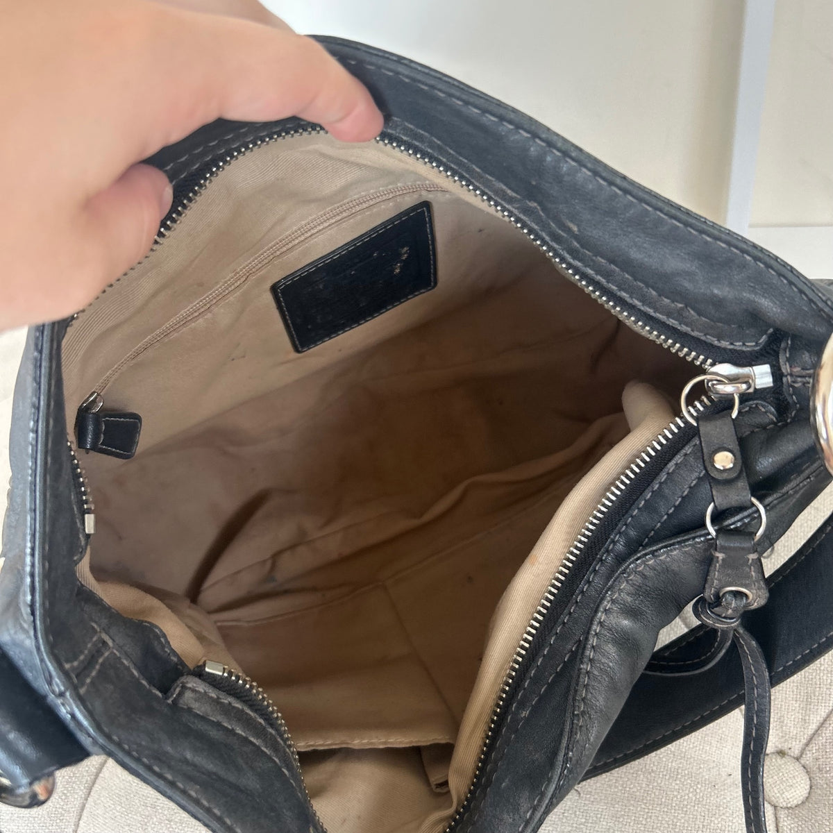 Coach Black Leather Zoe Shoulder Bag A1020-F14797