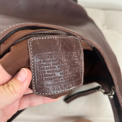 Vintage Brown Leather Ergo Shoulder Bag