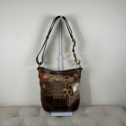 Coach Brown Patchwork Crossbody Convertible Shoulder Bag F0893-F12840