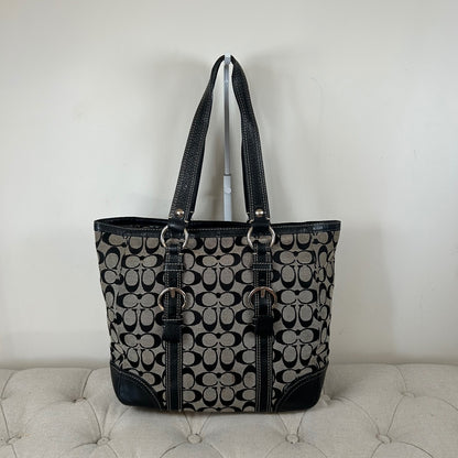 Coach Black Monogram Satchel Tote Shoulder Bag D0749-10987