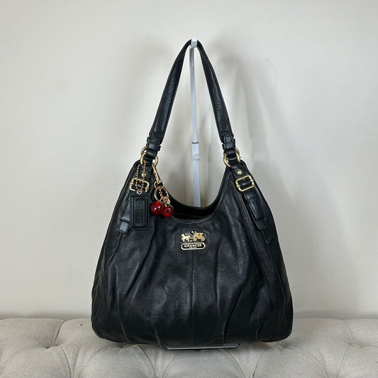 Coach Maggie Black Leather 3 Compartment Shoulder Bag B1168-16503