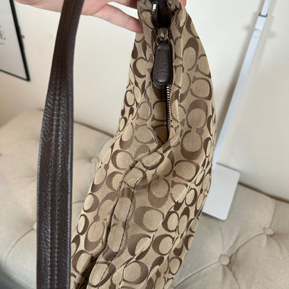 Coach Brown Monogram & Leather Shoulder Bag C1492-F23279