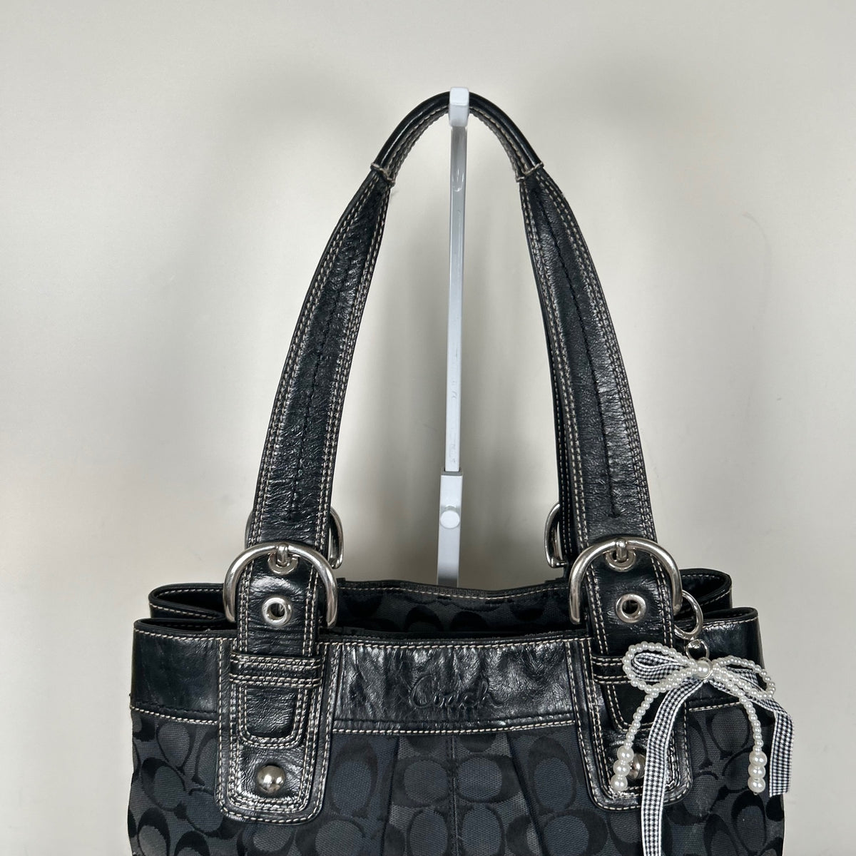 Coach Black Monogram Tote Shoulder Bag D1060-F15047