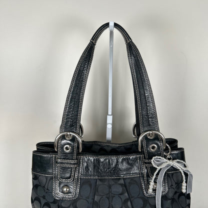 Coach Black Monogram Tote Shoulder Bag D1060-F15047