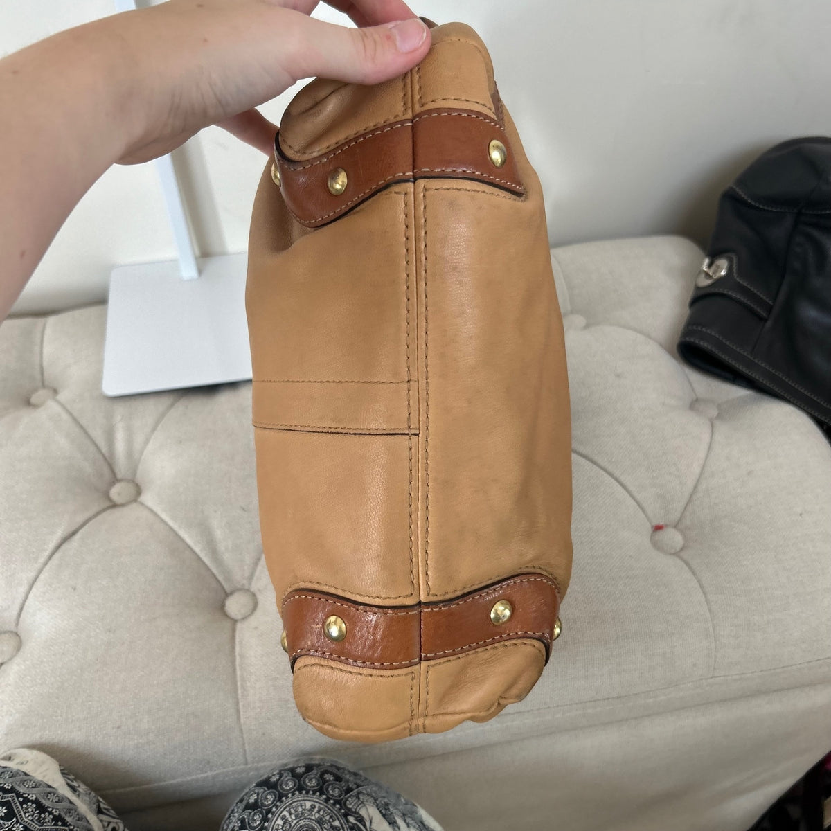 Coach Carly Tan Leather Shoulder Bag D0793-10615