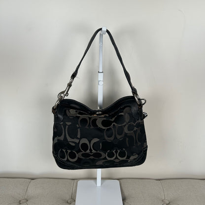 Coach Black and Grey Optic Monogram Mini Shoulder Bag D06J-10141