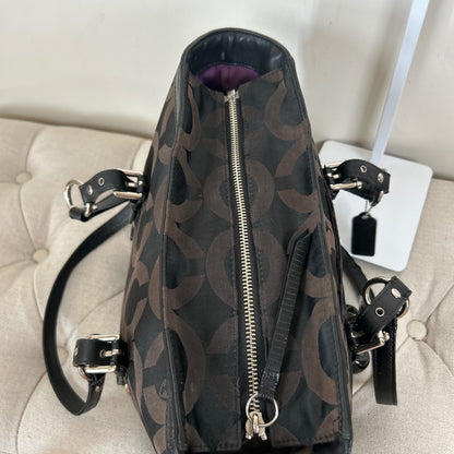 Coach Black Monogram Turnlock Tote Shoulder Bag E1394-19404M