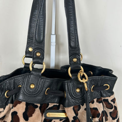 Vintage Y2K Juicy Couture Brown Leopard Print Velour Handbag