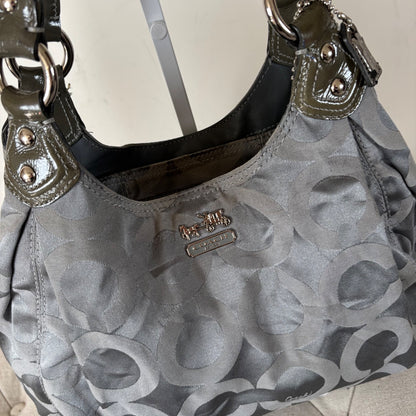 Coach Grey Monogram 3 Compartment Shoulder Bag D1073-14305
