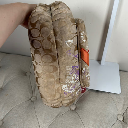 Coach Poppy Graffiti Beige Shoulder Bag L0973-15040