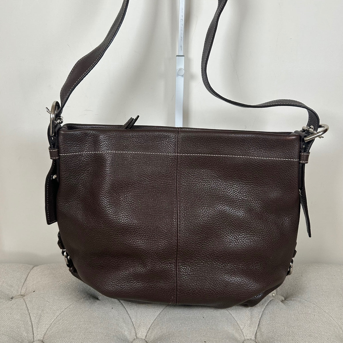 Coach Brown Pebbled Leather Convertible Shoulder Bag L1357-F15064