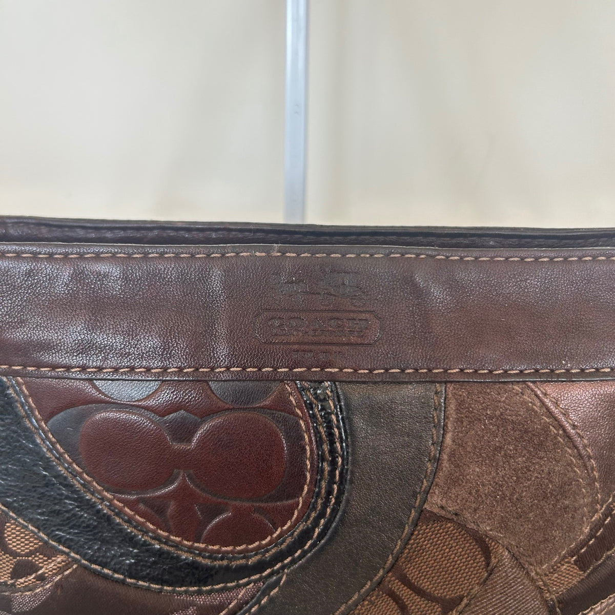 Coach Mosaic Patchwork Brown Shoulder Bag Handbag Purse E0873-41886