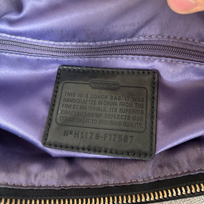 Coach Black Signature Monogram Purple Graffiti Tote Shoulder Bag H1176-F17587