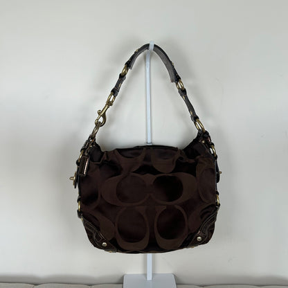 Coach Brown Carly Medium Monogram Shoulder Bag F0825-13008