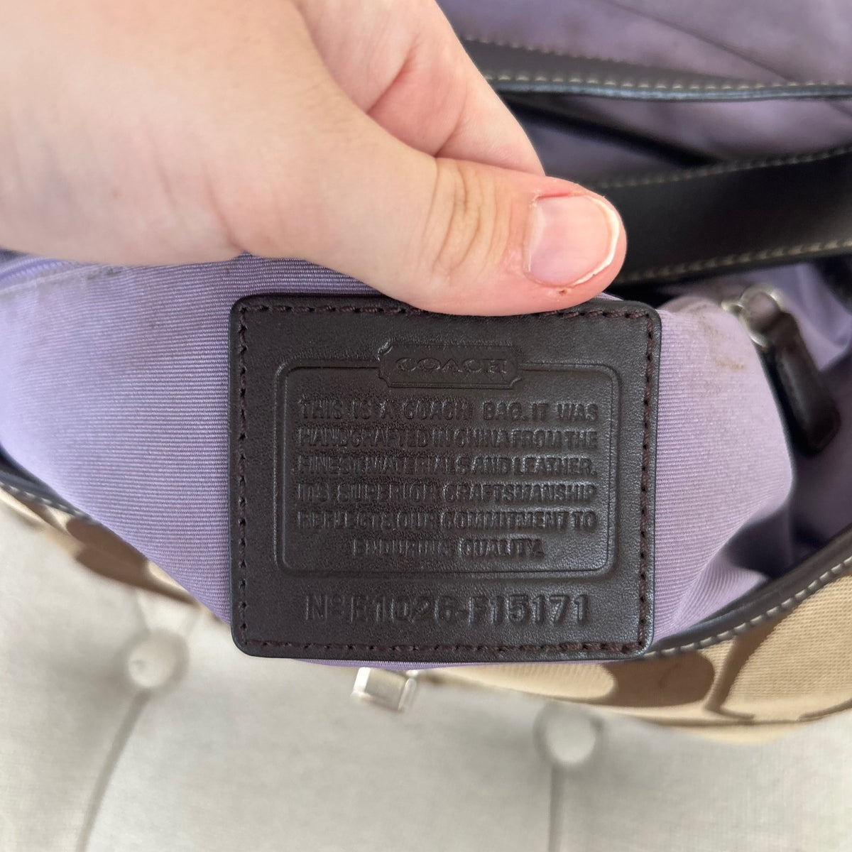 Coach Signature Monogram Turnlock Shoulder Bag Brown E1026-F15171