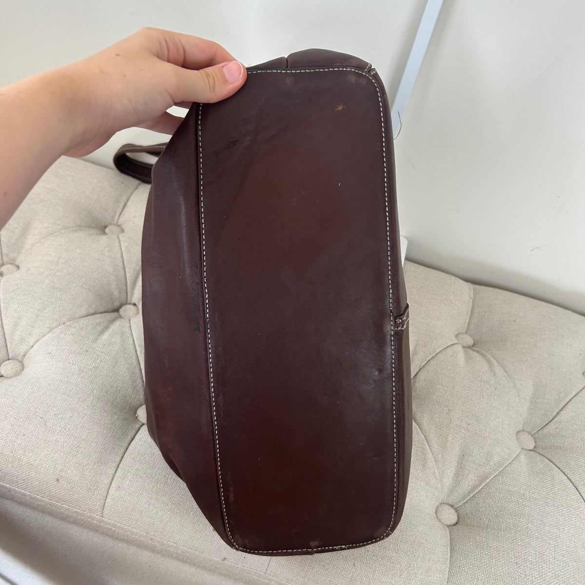 Vintage Brown Leather Ergo Shoulder Bag