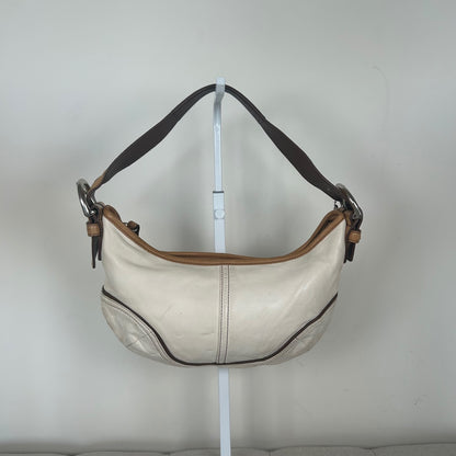 Coach White Leather Signature Mini Hobo Shoulder Bag A04S-4996